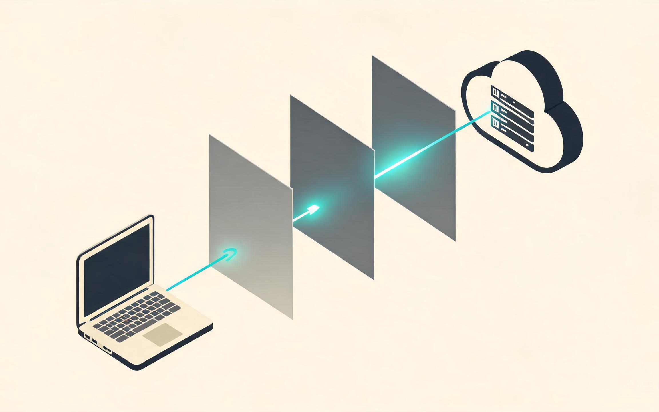 NAT traversal — one thread weaving through a maze