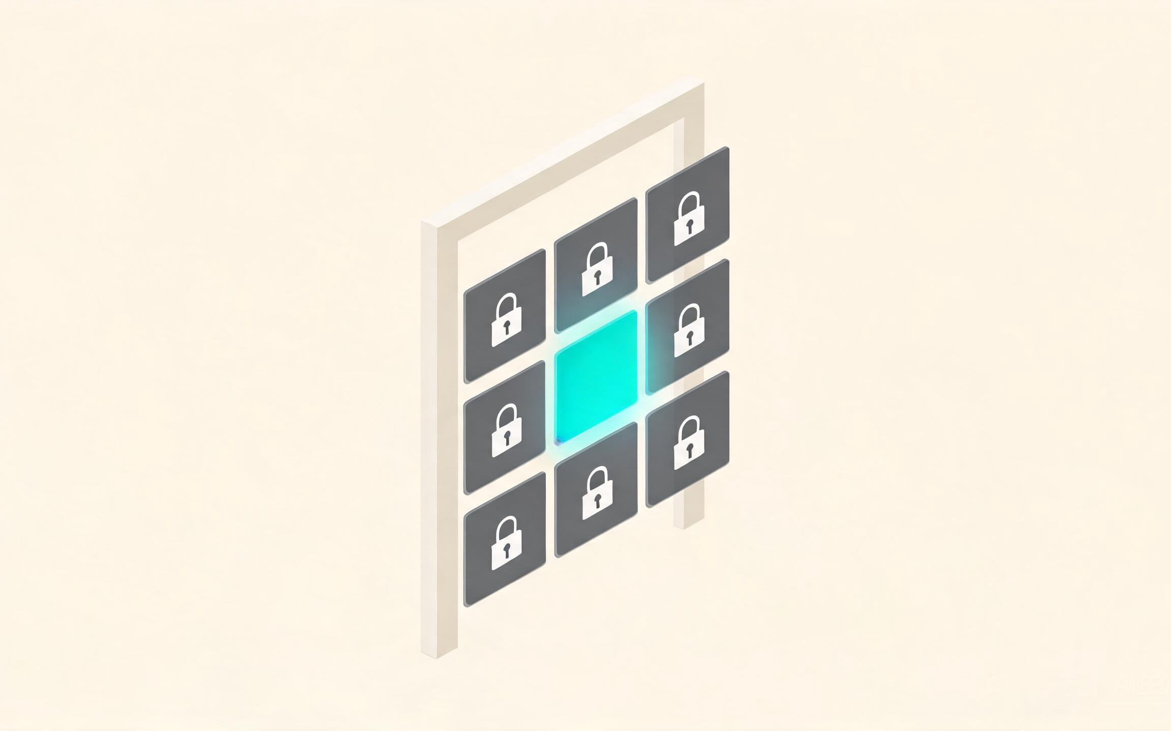 Deny by default — a page of rules gating a doorway