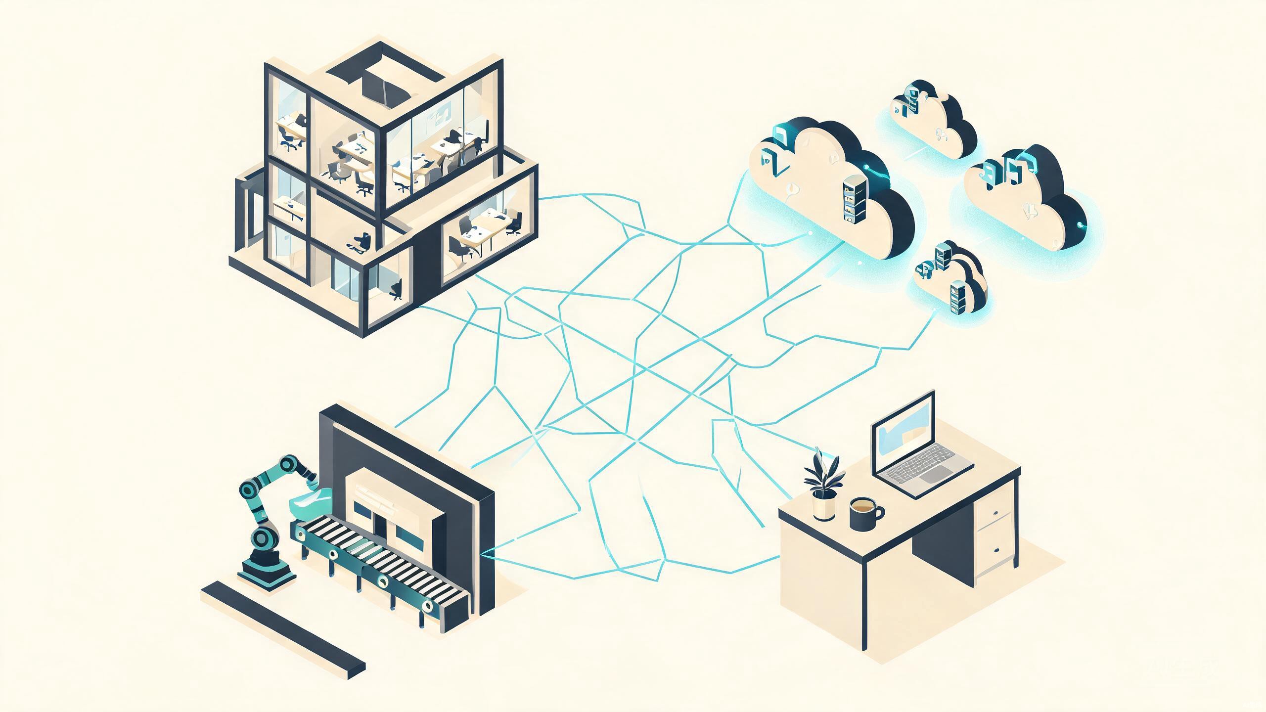 One mesh network connecting office, cloud, factory and home